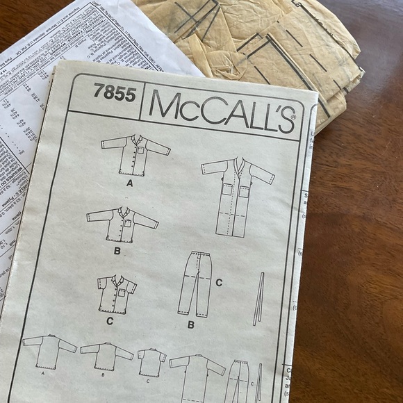 McCall’s Vintage sewing Pattern #7855 Family Sleep Fashion Basics - Picture 2 of 3